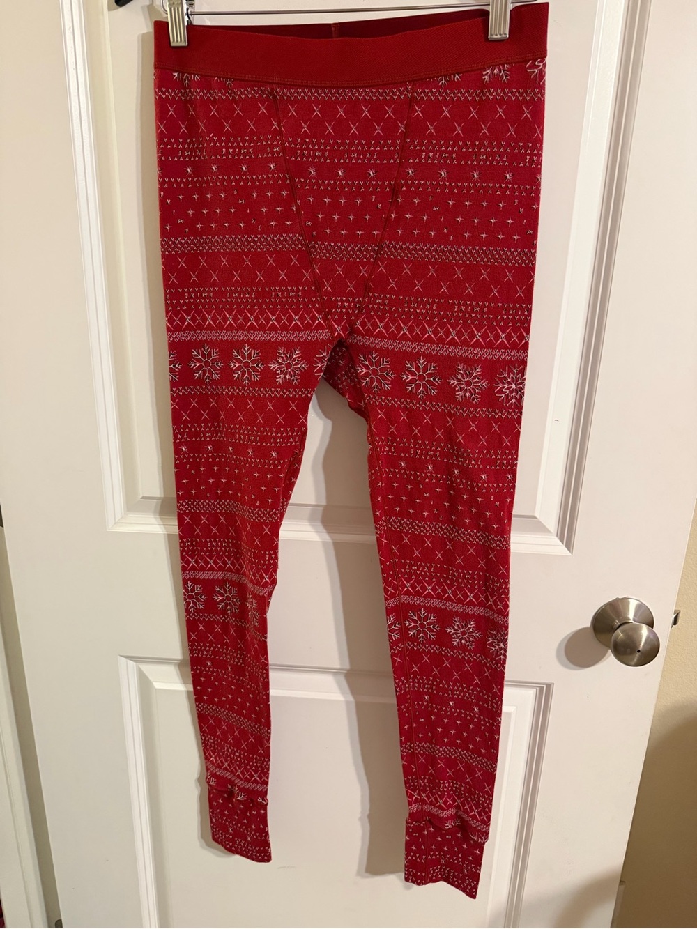 Skims Red Pointelle Snowflake Fair Isle Thermal Pajama Pants